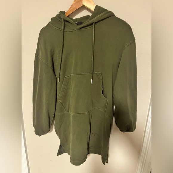 7 For All Mankind Dresses & Skirts - 7 For All Mankind Olive Green Hoodie Sweatshirt Dress